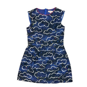 Girls Catimini Pique Dress Size 10 Blue Storm Cloud sleeveless Sundress